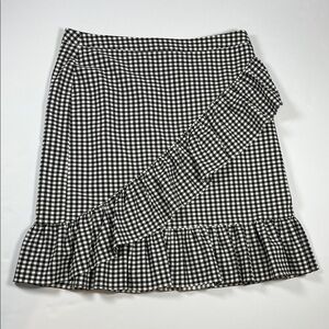 Nanette Lepore Chic Black and White Checkered Skirt Sz 8